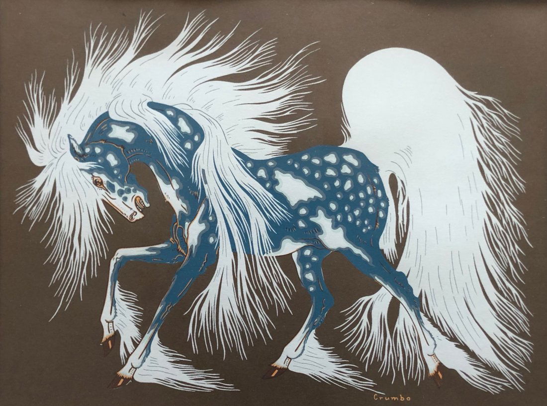 WOODY WILSON CRUMBO (1912-1989, Oklahoma) Spirit Horse (1 of 4)