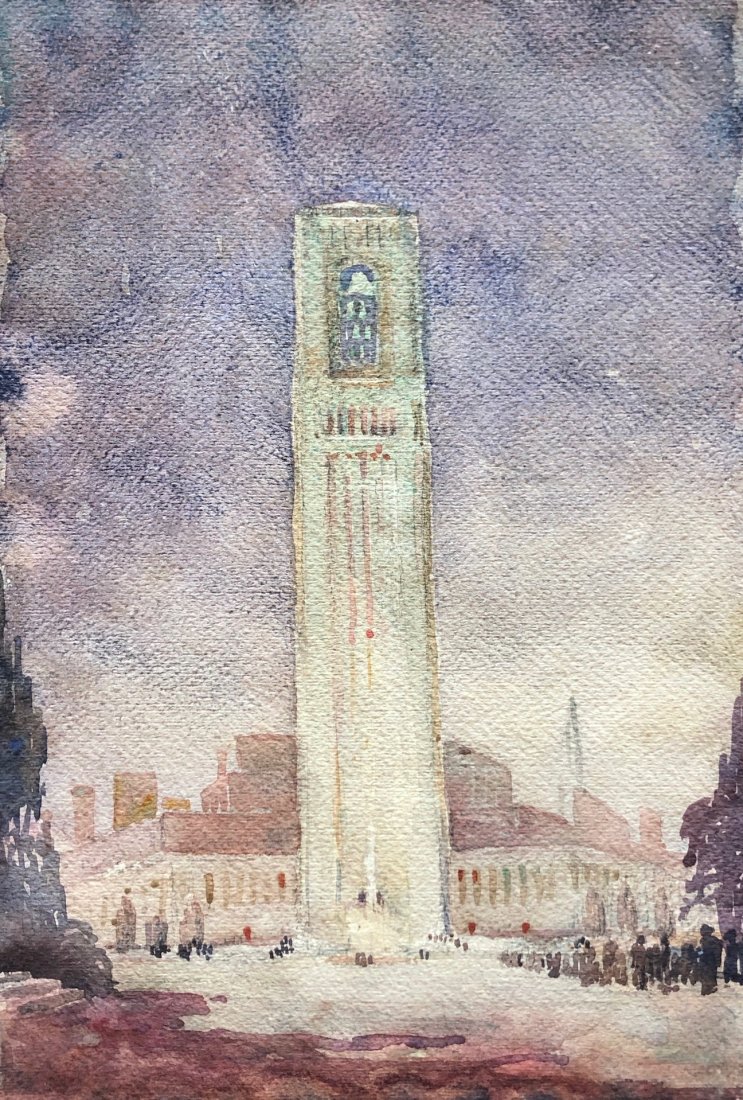 MILTON HERBERT BANROFT (1867-1947, Maryland) Watercolor: Watercolor on paper 17 x 11 1/4 in. Born in Newton, Massachusetts, Milton Bancroft became an Impressionist painter of portraits, landscapes, figures, and murals. He was much influenced by his stay at 