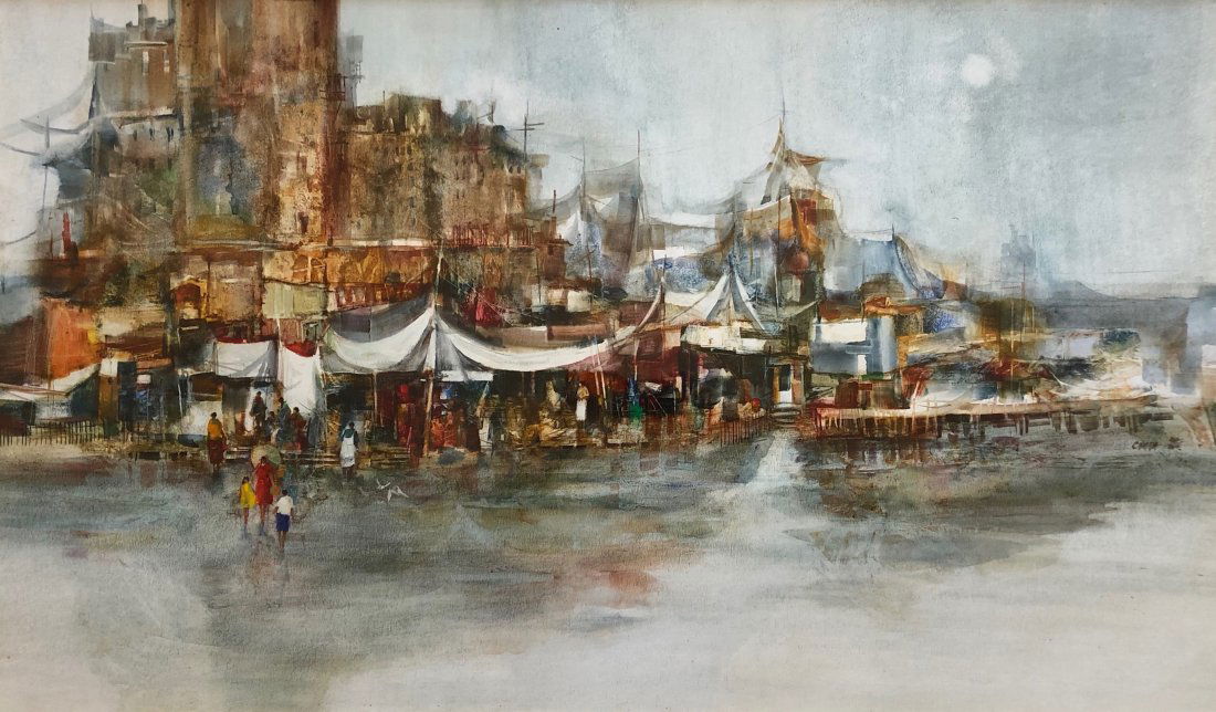 ALAN CHIARA (b. 1936, Ohio) Impressionist Market Scene (1 of 4)