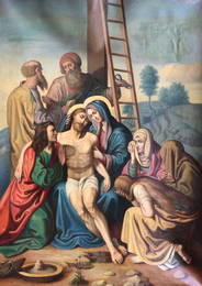 Earl 19th Century Jesus Christ Crucifixion Scene Signed