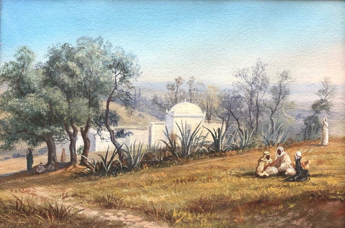 EDUARD HELLER (b. 1852) Orientalist Landscape N. Africa (1 of 5)