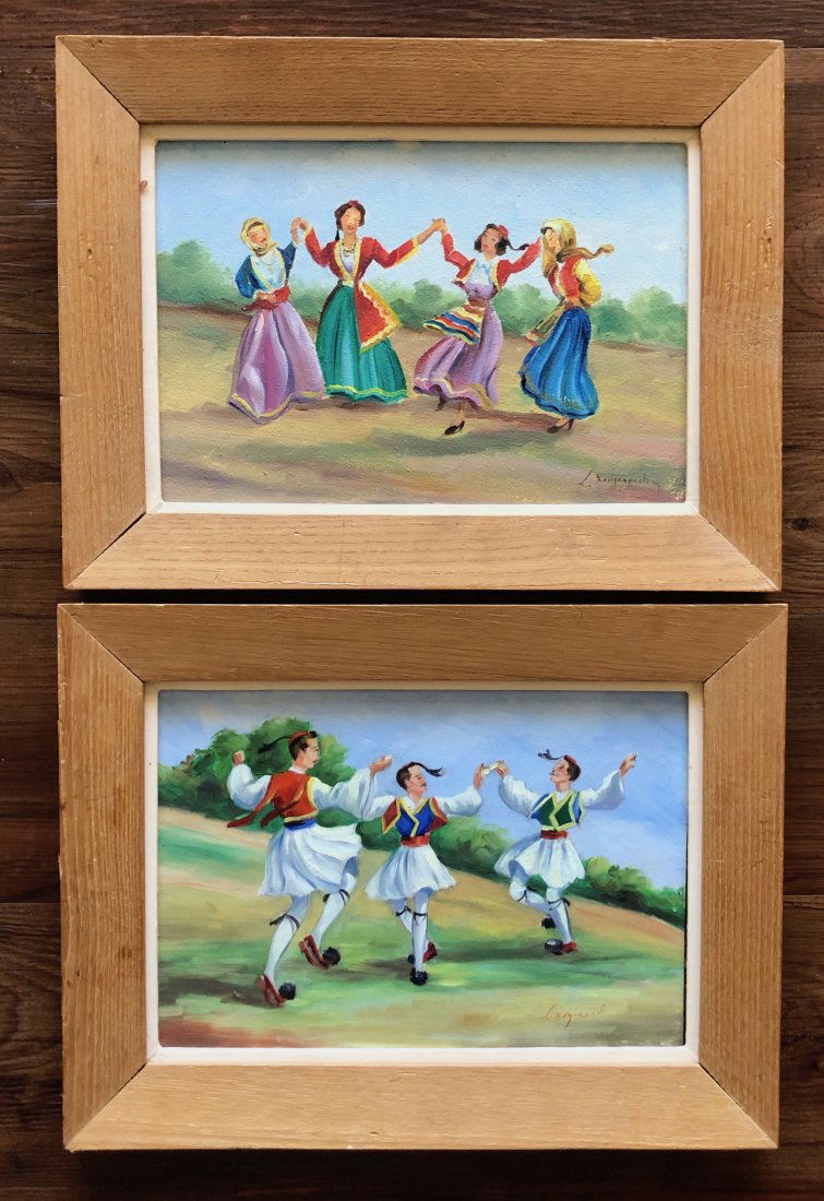 Pair Of Festive Polish Paintings, Signed (1 of 5)