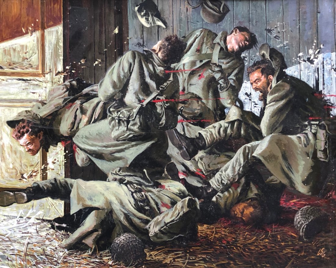 LOUIS GLANZMAN (b. 1922, New York) WWII Illustration (1 of 4)