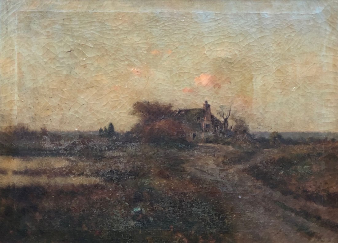 DE LANCEY GILL (1859-1940 South Carolina) Impressionist: Oil on canvas 30 x 24 in., 32 1/4 x 26 1/4 in. (framed). Signed. Purchased direct from the artists estate. Born in Camden, South Carolina, Delancey Gill traveled and sketched extensively in Indian Ter