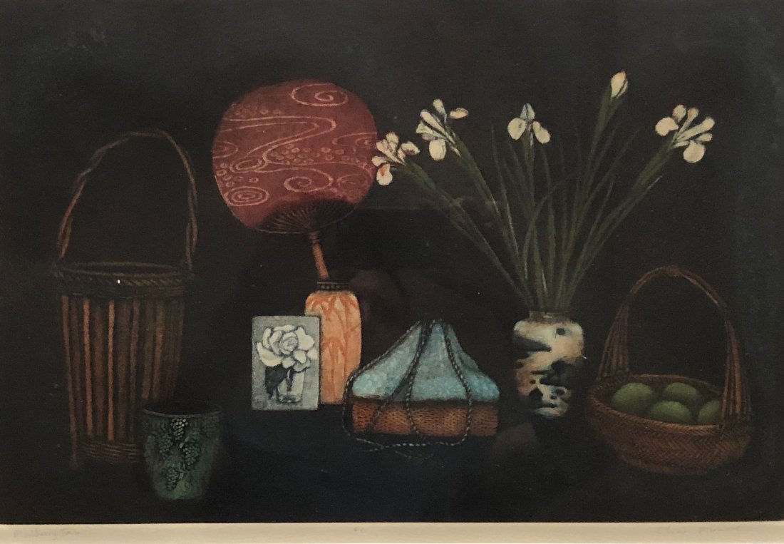 Modernist Still Life Aquatint, Illegible Signature (1 of 5)