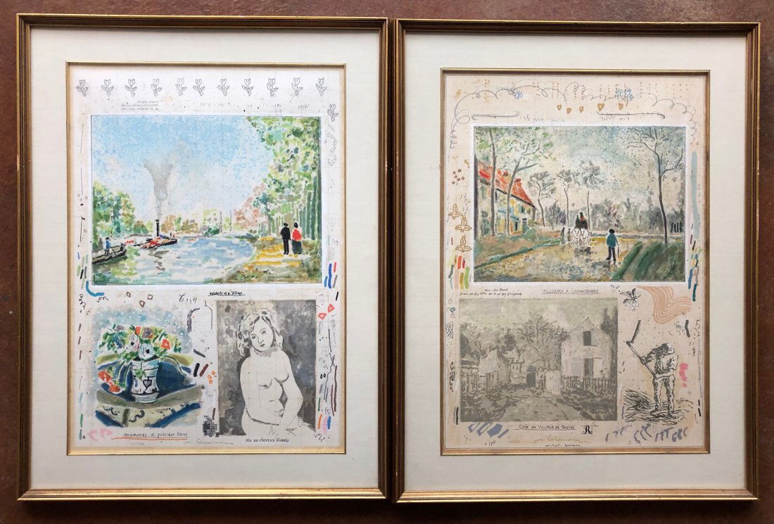 MICHAEL EISEMANN, Pair Of French Lithographs (1 of 7)