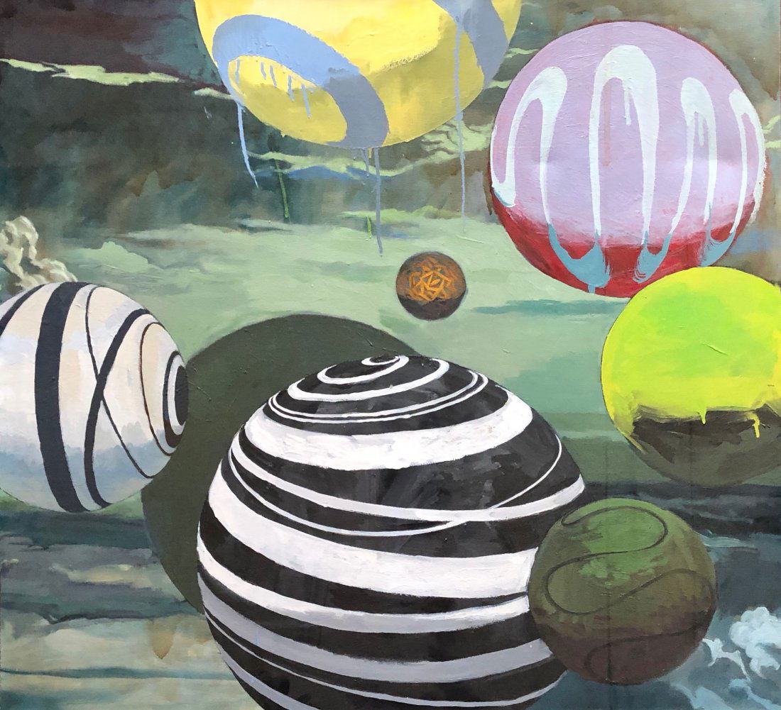 STEVE COPE (20th c, American) Black & White Ball (1 of 3)