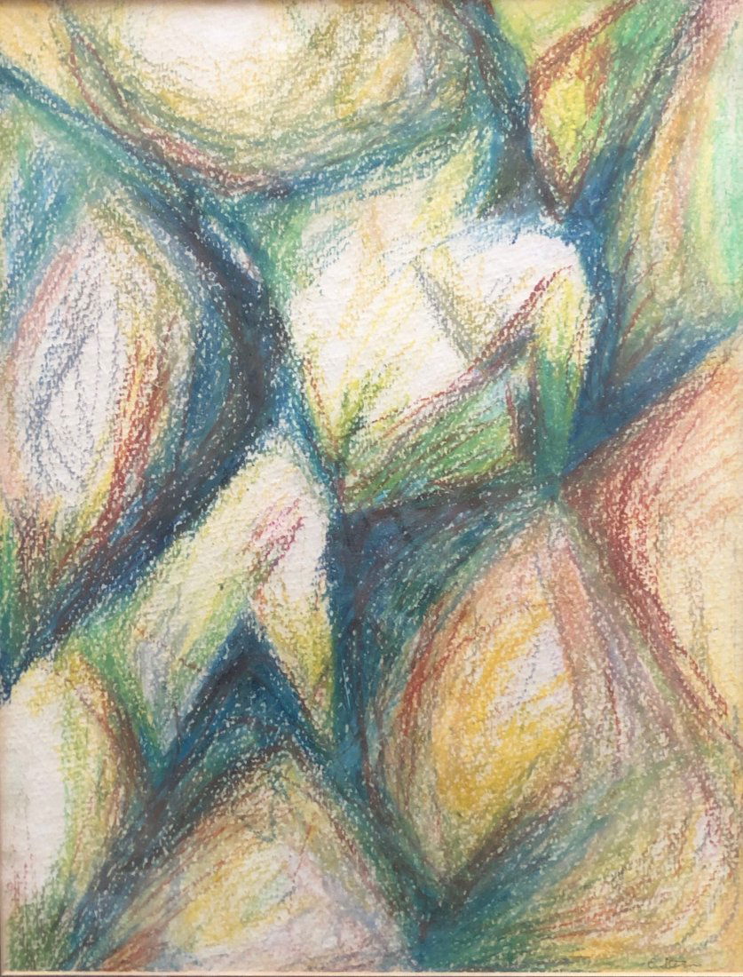 Mid-Century Abstract Expressionist Pastel, Signed (1 of 5)