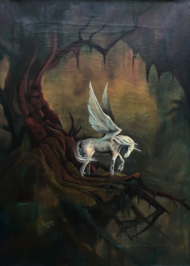 Large Fantasy Scene Of A Unicorn In Landscaspe, Signed (1 of 4)