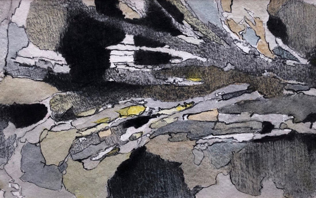 Monogrammed Mid-Century Abstract Expressionist Painting (1 of 2)