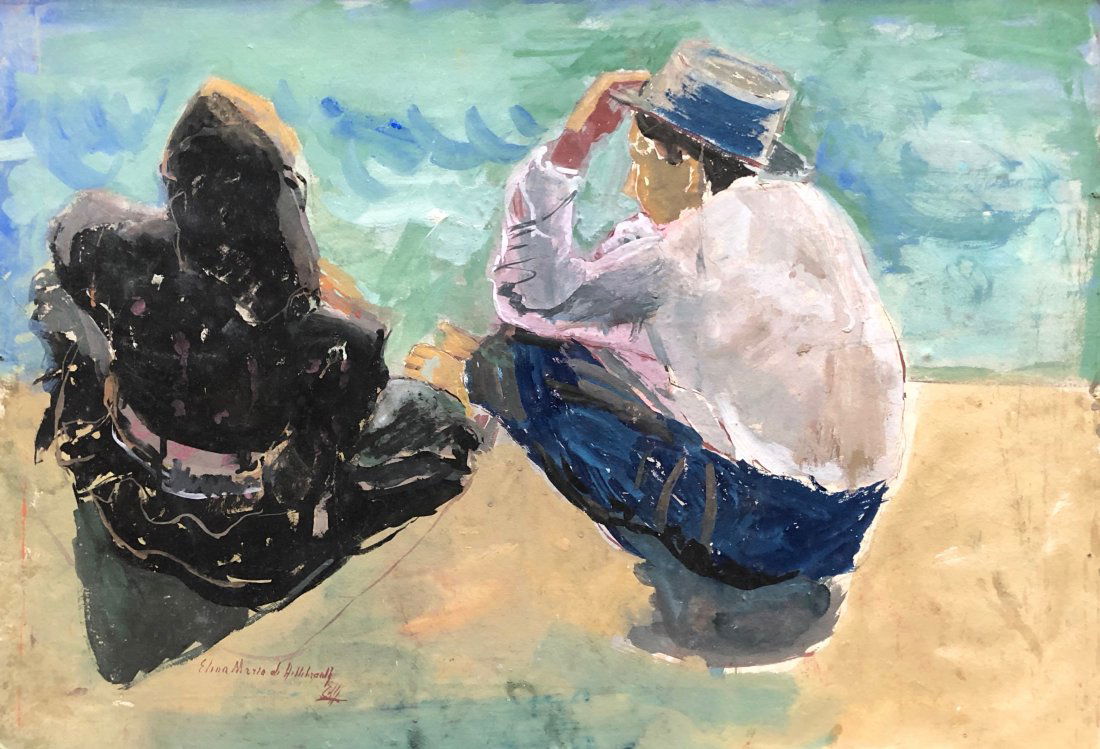 ELENA MARIA DE HELLEBRANTH (20th c, American) Beach (1 of 5)