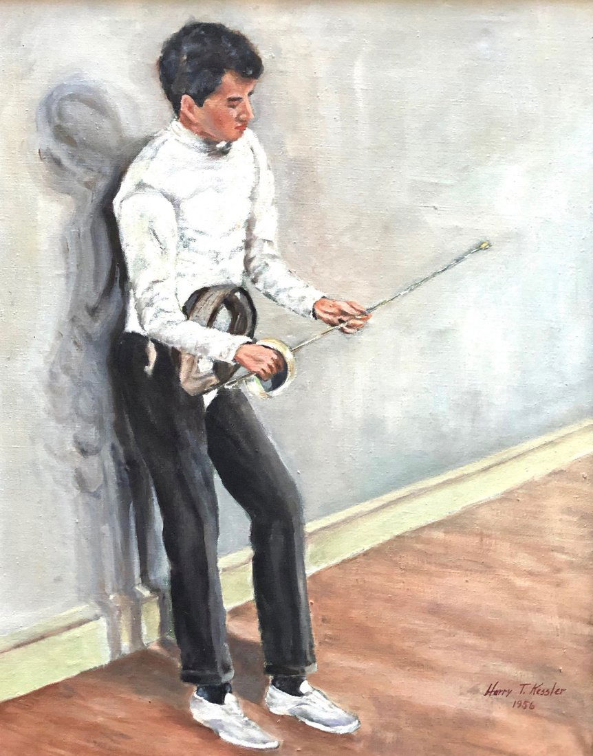HARRY KESSLER (20th c, American) Fencing Portrait (1 of 4)