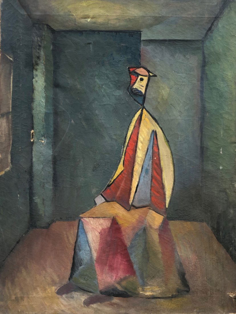 Early Modernist Portrait Of A Jester, Unsigned (1 of 4)