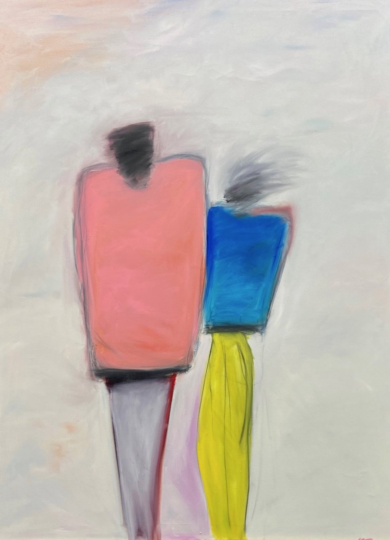 Large Modernist Figural Abstract, Signed (1 of 4)