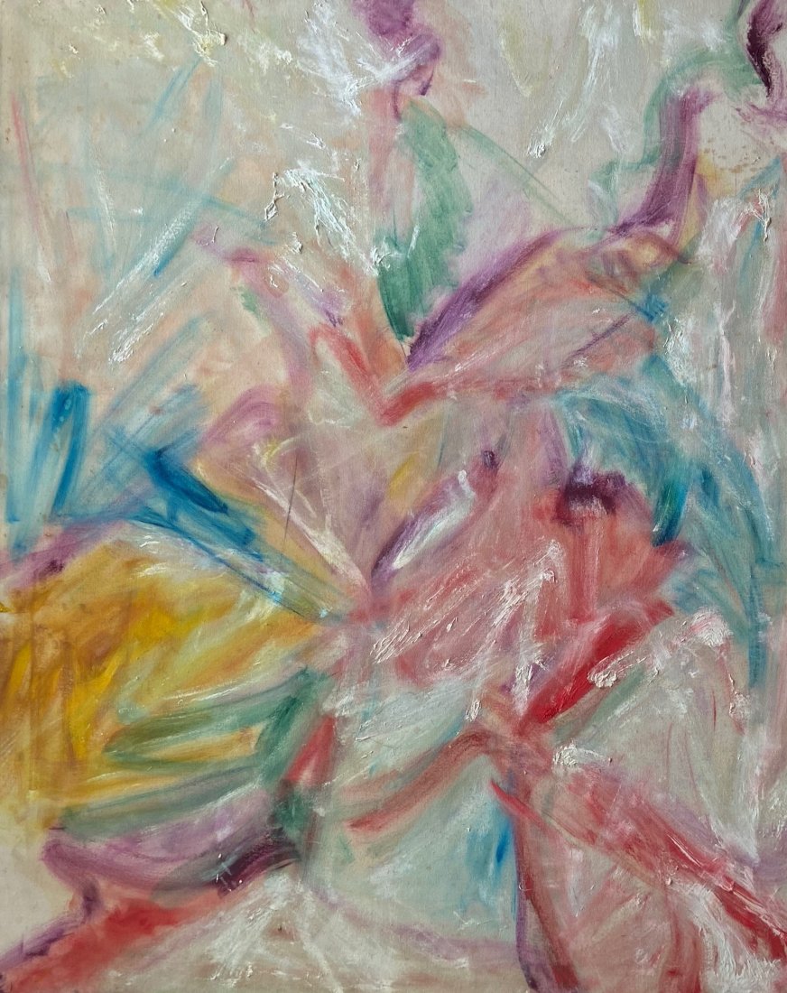 Large Early Abstract Expressionist Painting, Unsigned (1 of 3)