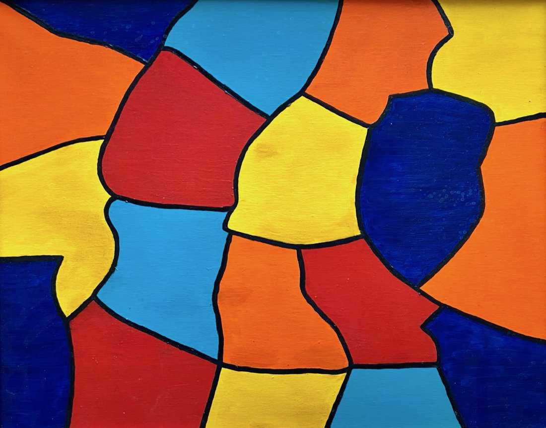 TIM RAY FISHER (b. 1969, Indiana) Abstract: Oil on canvas 20 x 16 in., 25 1/2 x 21 1/2 in. (framed). Tim Ray Fisher was born on November 7, 1969, in Goshen, Indiana. He survived a traumatic childhood, which would later lead to PTSD and Major De