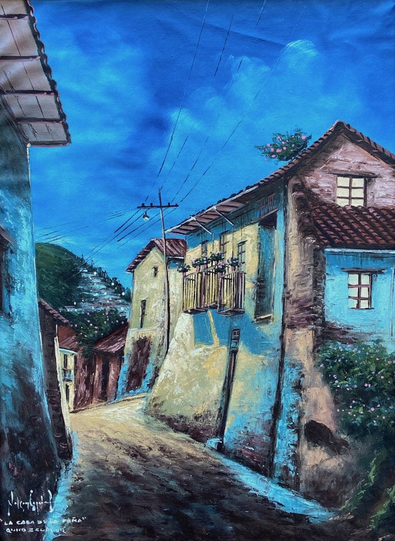 Impressionist Scene Of Quito, Ecuador, Signed: Oil on board 15 1/2 x 11 1/2 in., 18 1/2 x 14 1/2 in. (framed)