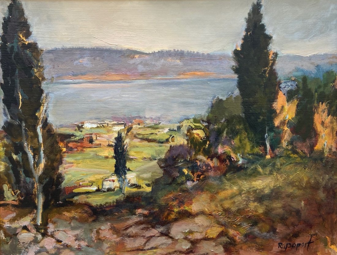 BORIS NAUMOVICH RAPOPORT (b. 1922, Ukraine) Carpathian: Carpathian Mountains. Impressionist oil on board 14 x 11 in., 22 x 19 in. (framed)