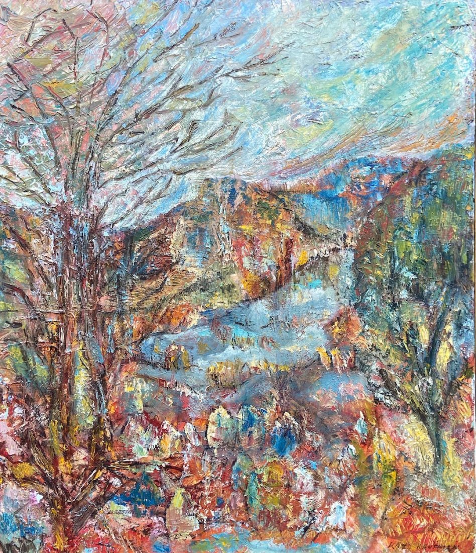 KAYE KAUFMAN (20th c, Baltimore, MD) Impressionist: Oil on canvas 28 x 24 in. 30 x 26 in. (framed). Landscape