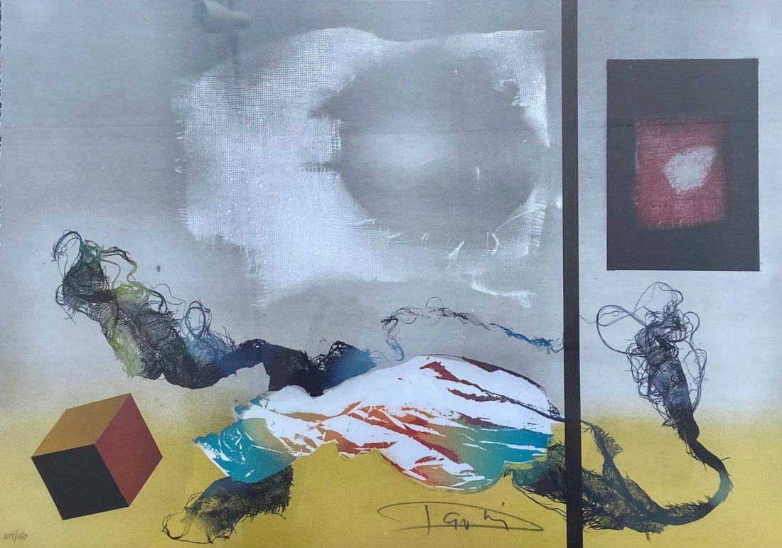 LAZSLO DUS (b.1941, Hungary) Lithograph Abstract (1 of 4)