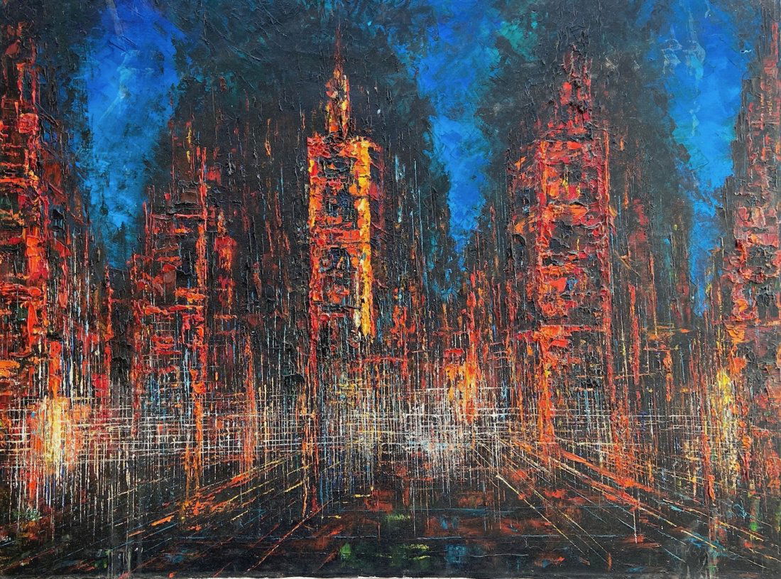 Mid-Century Modern Abstract, Cityscape (1 of 3)