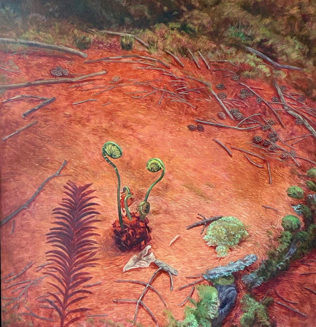 Large Contemporary Landscape On Wood, Unknown Artist (1 of 3)