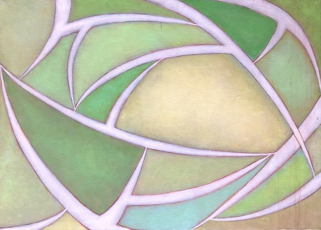 EMLEN POPE ETTING JR (1905-1993, Philadelphia) Abstract: Oil on canvas 50 x 36 in. Emlen Etting was a painter, sculptor, filmmaker, and member of Philadelphia’s elite Main Line Society. He attended schools in Lausanne, Switzerland, and St. George’s in N