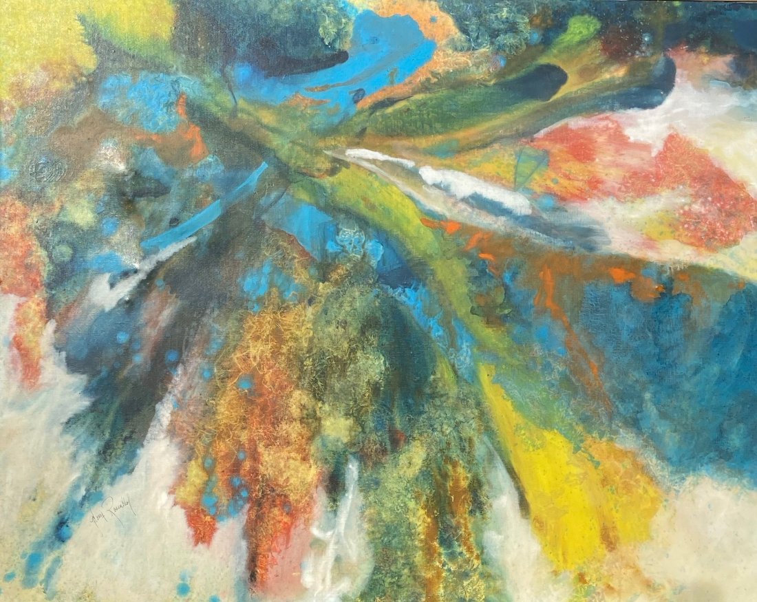 Abstract Expressionist Painting, Signed Rosenthal (1 of 4)