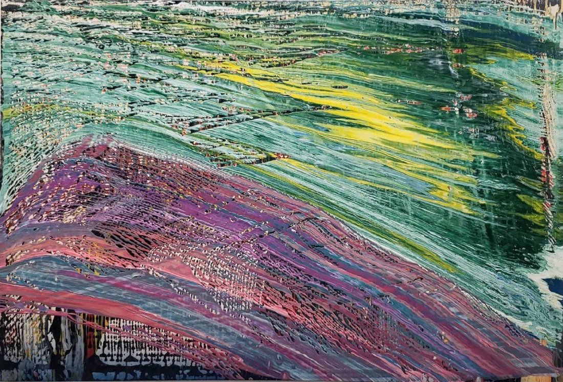 Large Contemporary Abstract Acrylic On Canvas, Unsigned (1 of 2)