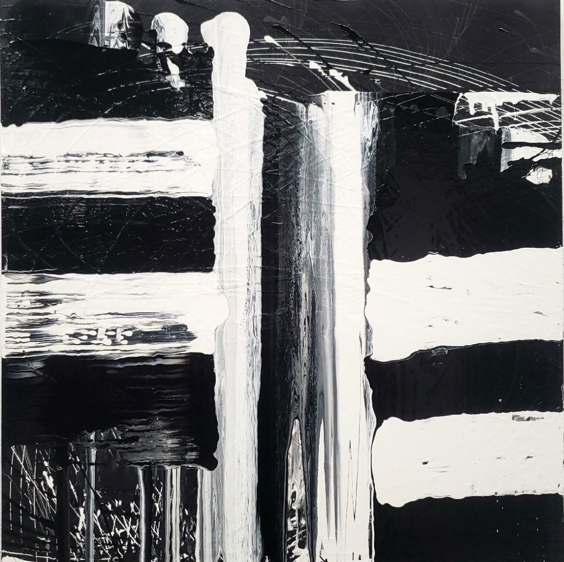Contemporary Black & White Abstract, Unsigned (1 of 2)