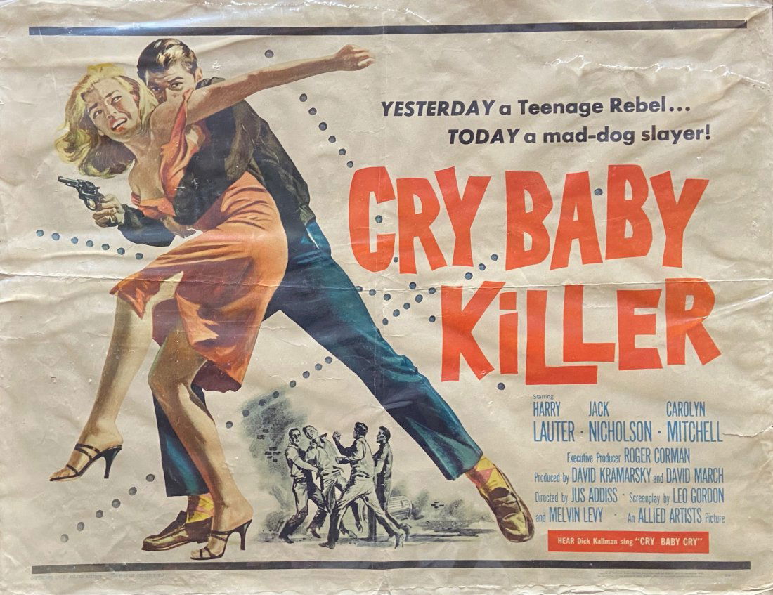 "Cry Baby Killer" Poster With Jack Nicholson 1958 (1 of 4)
