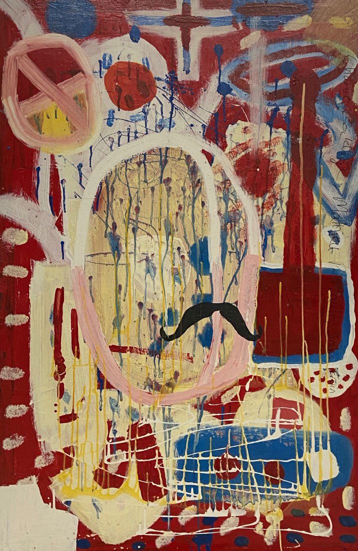 Modernist Abstract Acrylic On Board, Unsigned (1 of 3)