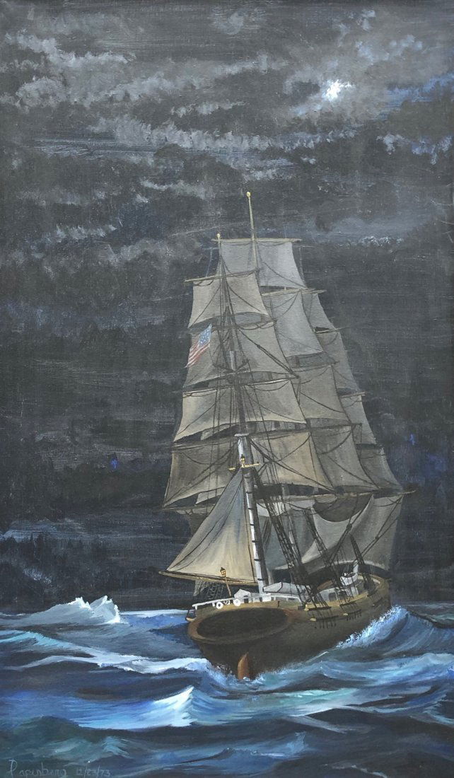 Clipper Ship In Rough Seas, Signed Papenberg 1972 (1 of 4)