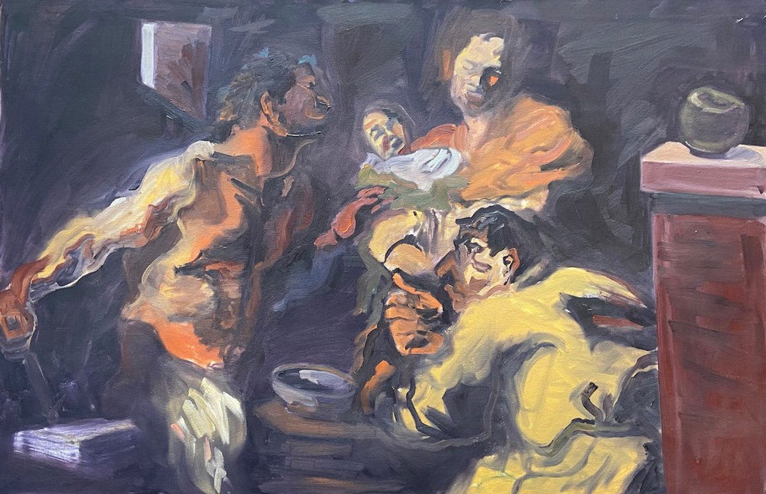 Modernist Tavern Scene, Unknown Artist (1 of 2)