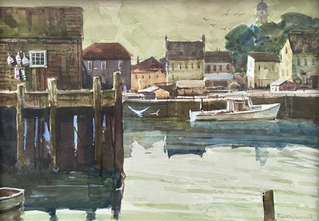 FRANK ZUCCARELLI (1921-2012, NJ) Harbor Scene (1 of 4)