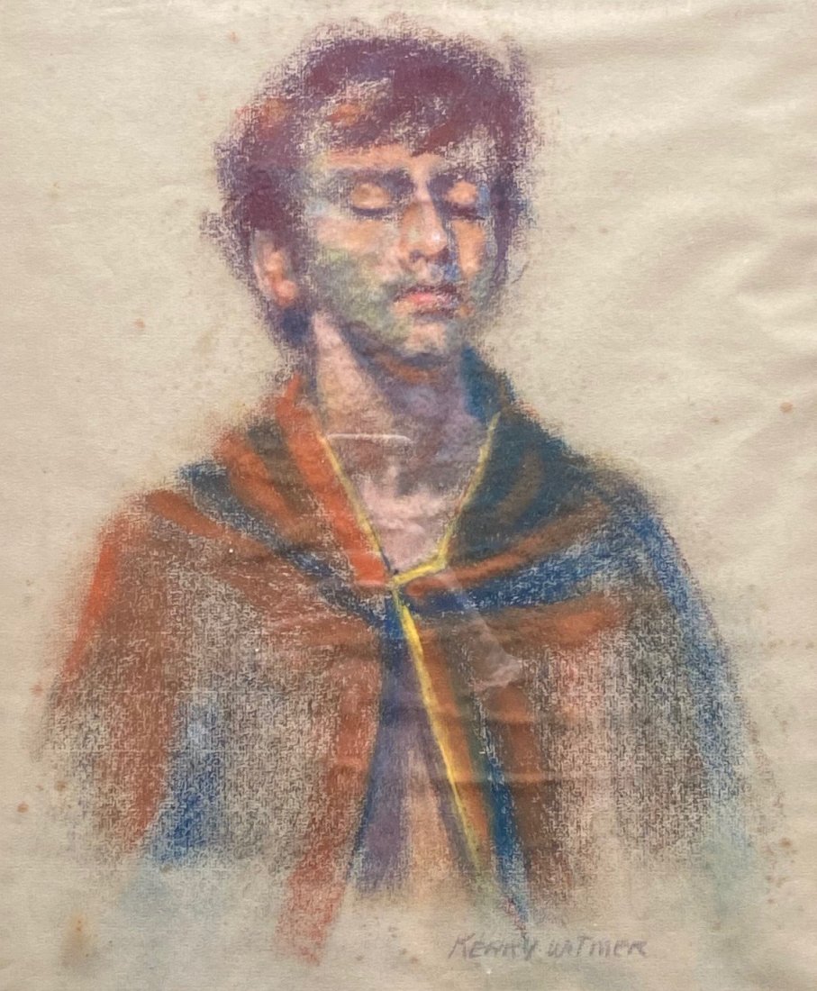 KERRY WITMER (20th c, Vermont) Pastel Portrait: Pastel on paper 16 x 13 in. (sight), 29 1/2 x 25 1/2 in. (framed)