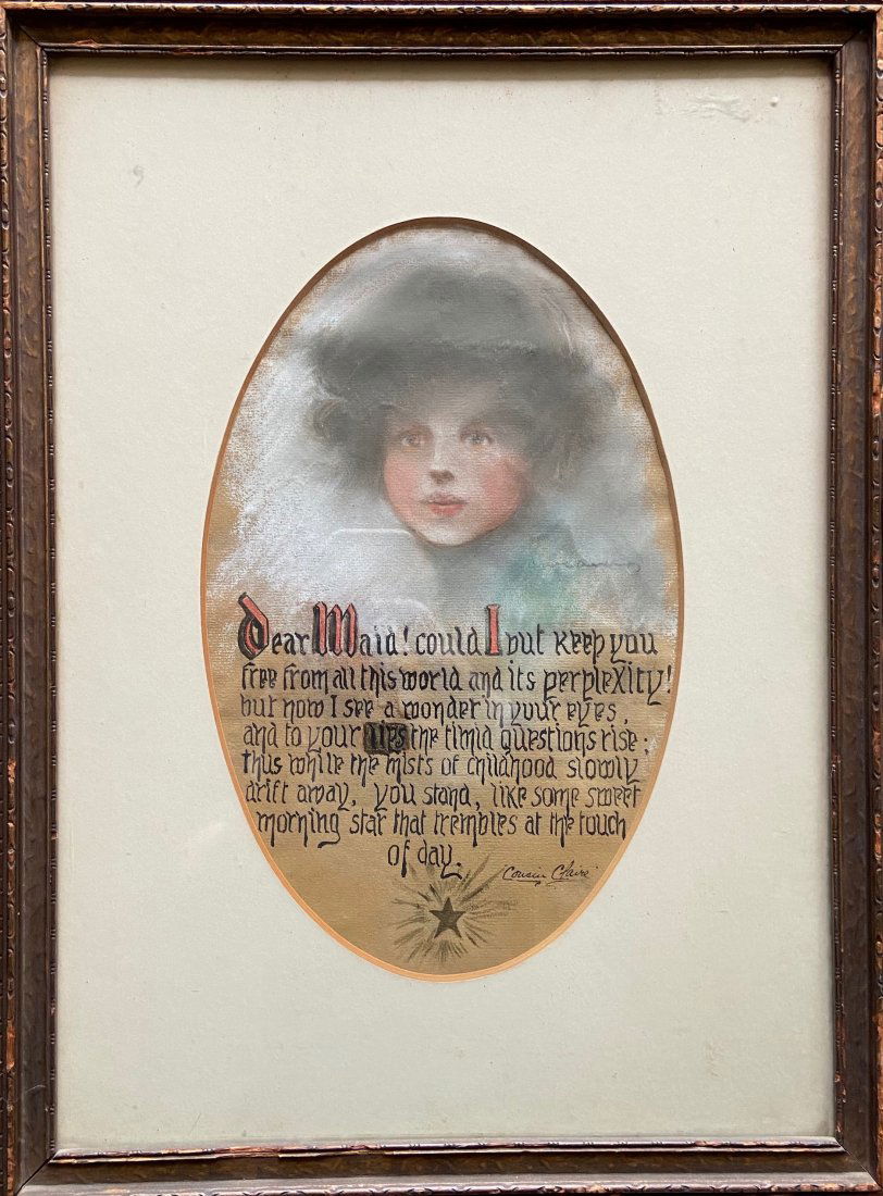 19th Century Victorian Pastel Memoir "Dear Maid" (1 of 4)