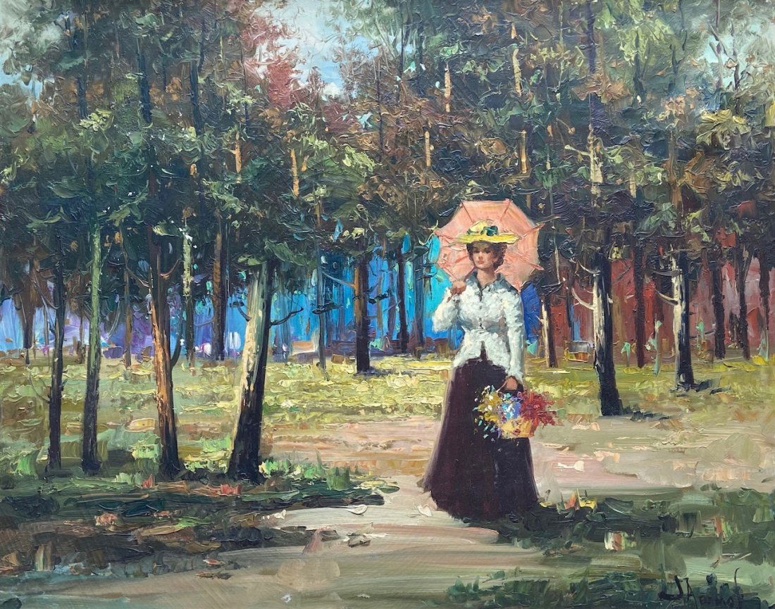 20th Century Impressionist Park Scene, Signed (1 of 4)