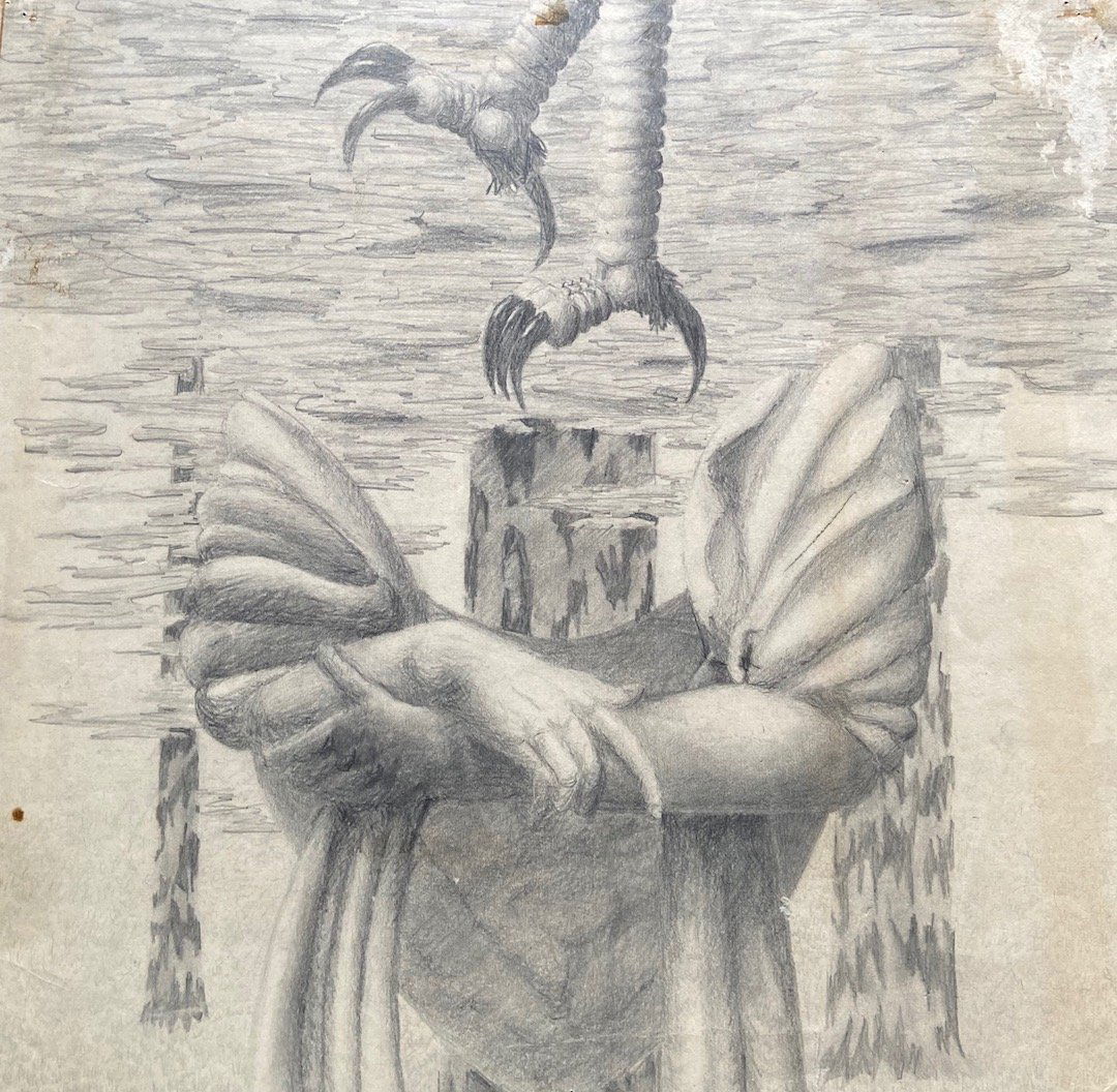 Mid-Century Surrealist Portrait, Style Of Rene Magritte (1 of 2)