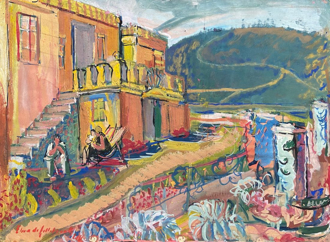 ELENA MARIA DE HELLEBRANTH (20th c, American) Village (1 of 5)