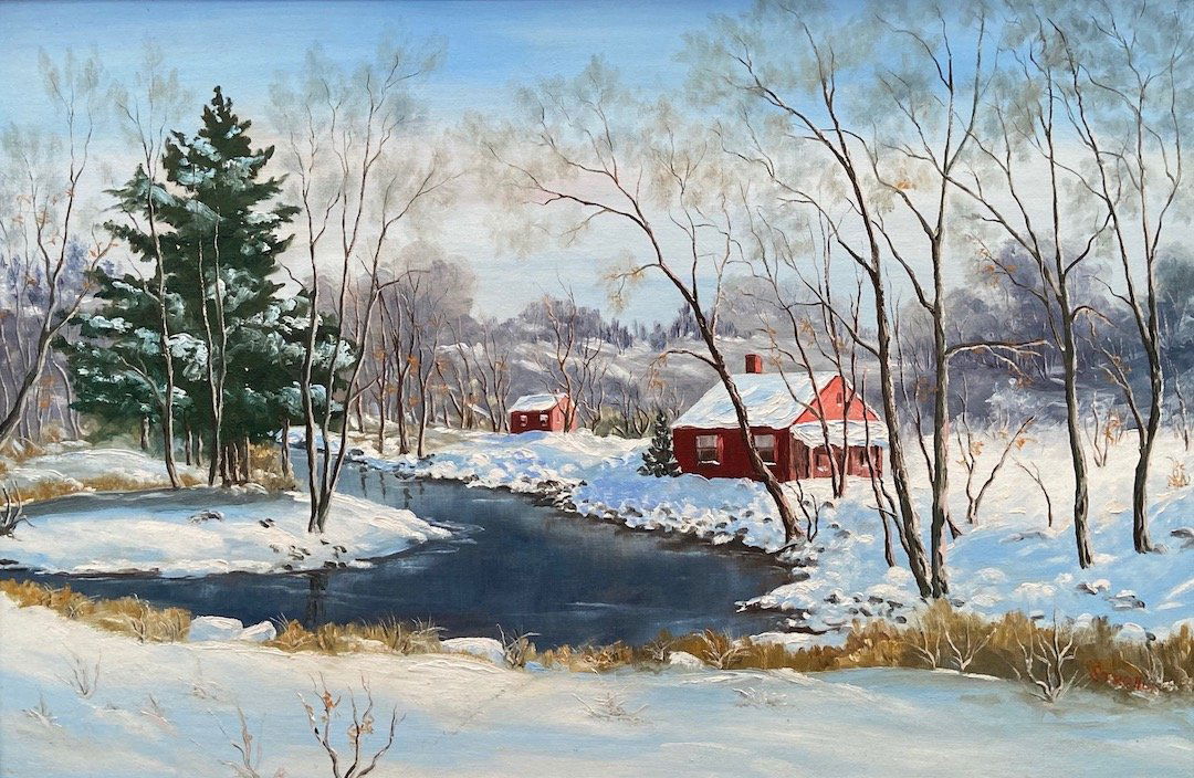 JOE STROHL (20th c. Lehighton, PA) Winter Landscape (1 of 4)
