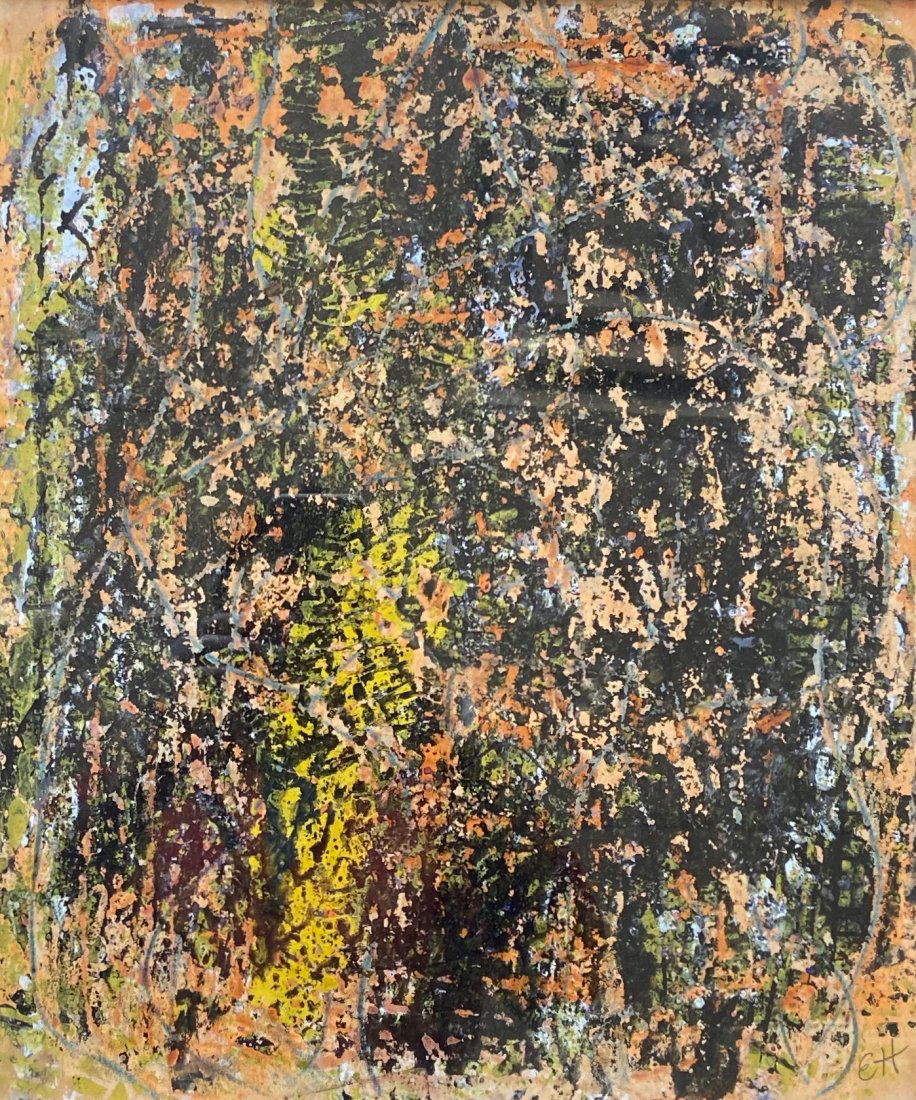 Mid-Century Abstract Expressionist Painting, Monogram (1 of 5)