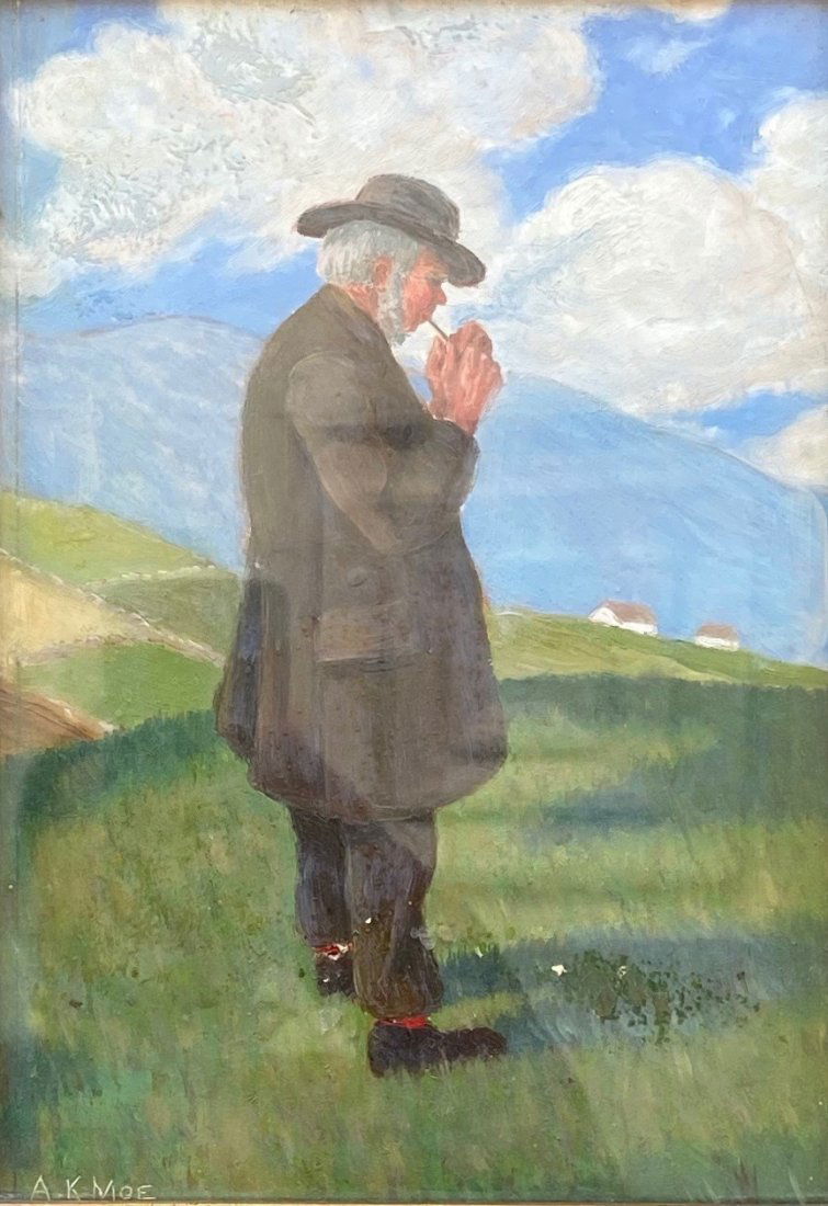 AK MOE, Irish Man Smoking Pipe In Landscape (1 of 4)
