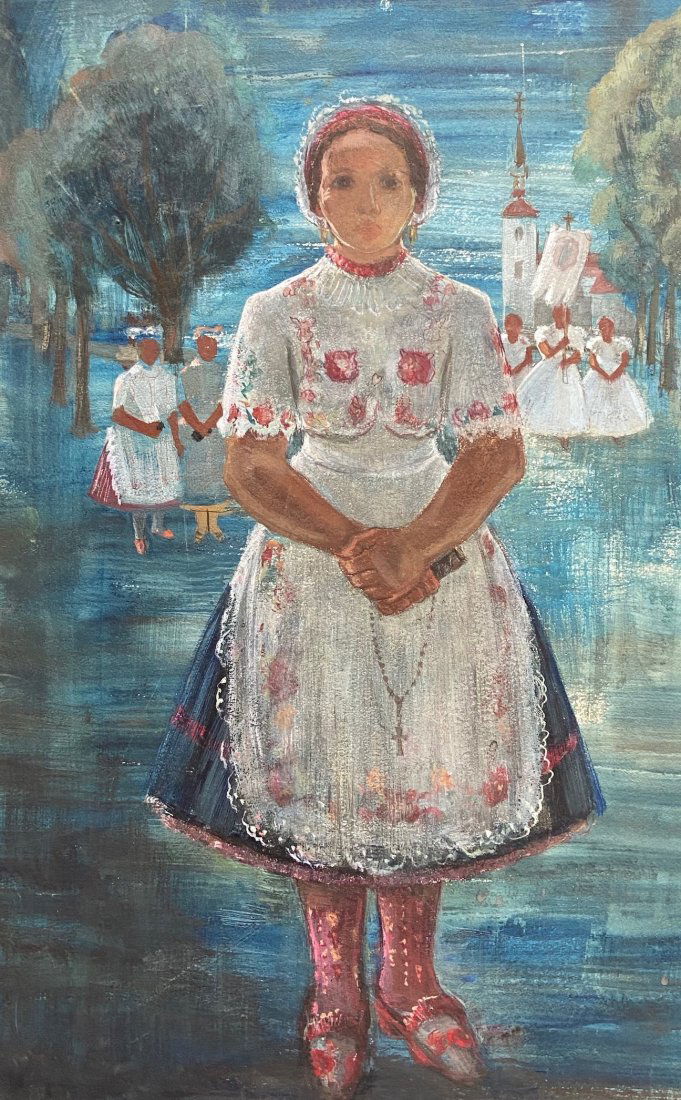 BERTHA DE HELLEBRANTH (20th c, American) Portrait (1 of 4)