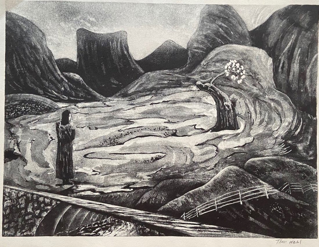 THEODORE WAHL (1903-1990, NJ) WPA Mod Landscape (1 of 2)