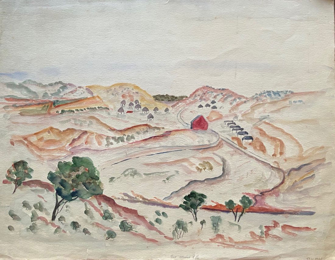 THEODORE WAHL (1903-1990, NJ) WPA,New Mexico Hills (1 of 3)