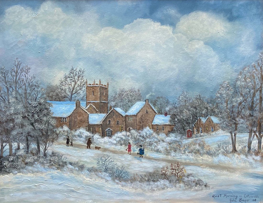 JOHN LOEPER (20th c, PA) Quiet Morning In The Cotswalds (1 of 4)