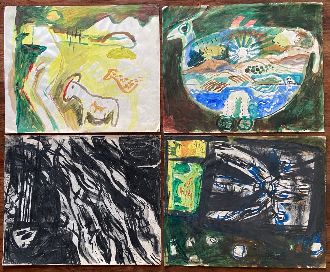 Lot Of Mid-Century Modern Abstracts, Unsigned (1 of 6)