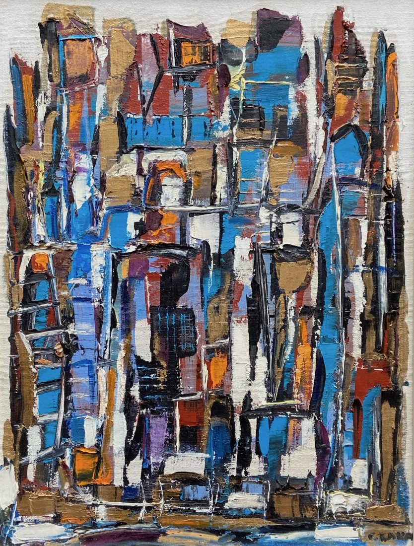 CATHERINE ZAKAS (b. 1936, Greece) Abstract: Oil on canvas 16 x 12 in., 16 1/2 x 12 1/2 in. (framed). From the estate of Eli Jacobs, former owner of the Baltimore Orioles.