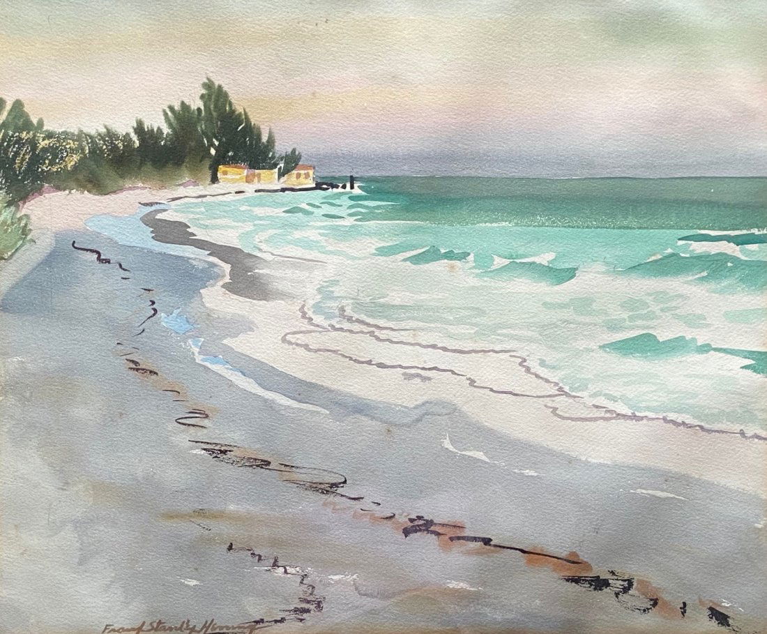 FRANK STANLEY HERRING (1894-1966, Georgia ) Beach Scene (1 of 5)